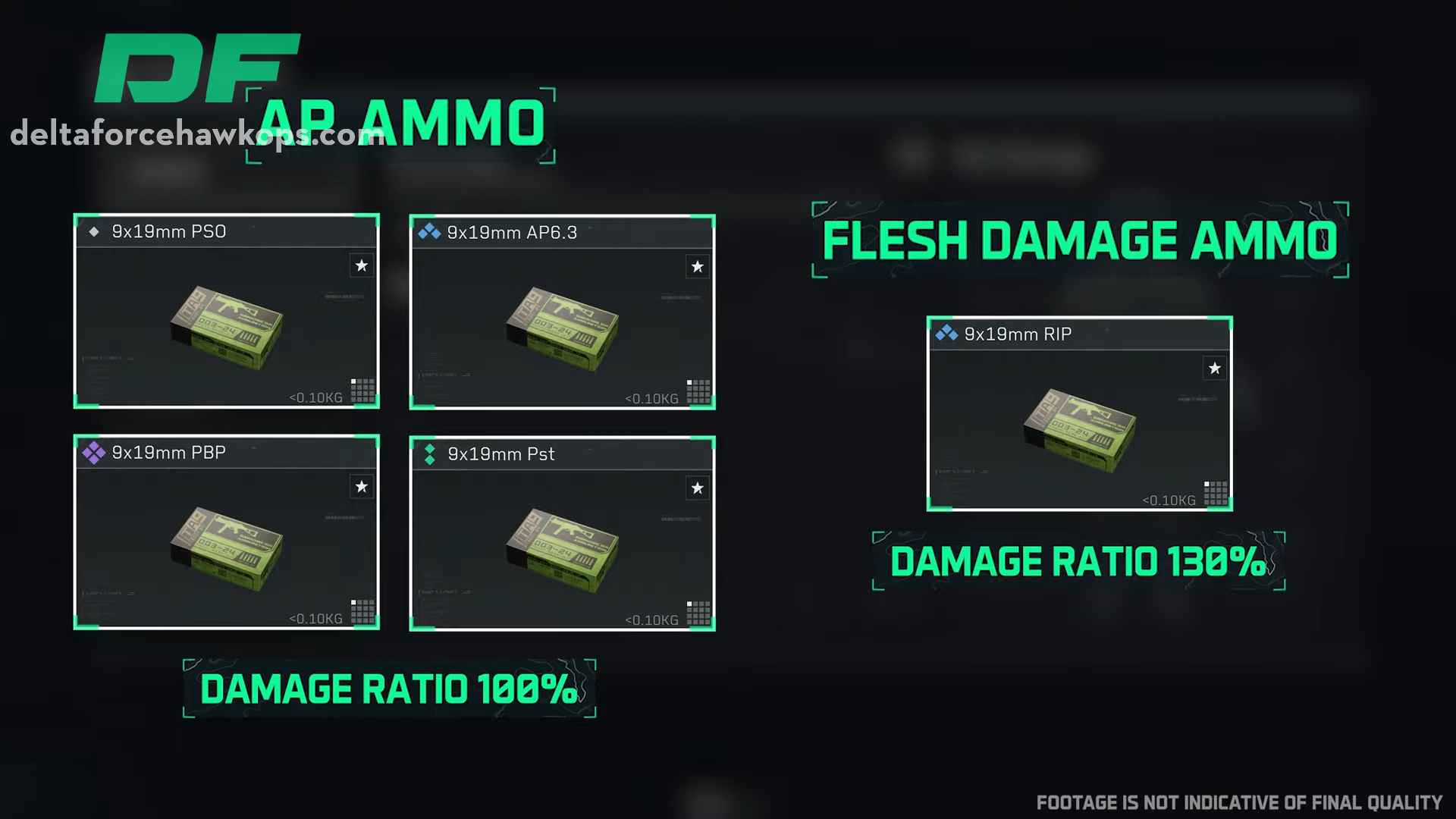 AP armor penetration and flash damage ammo 
