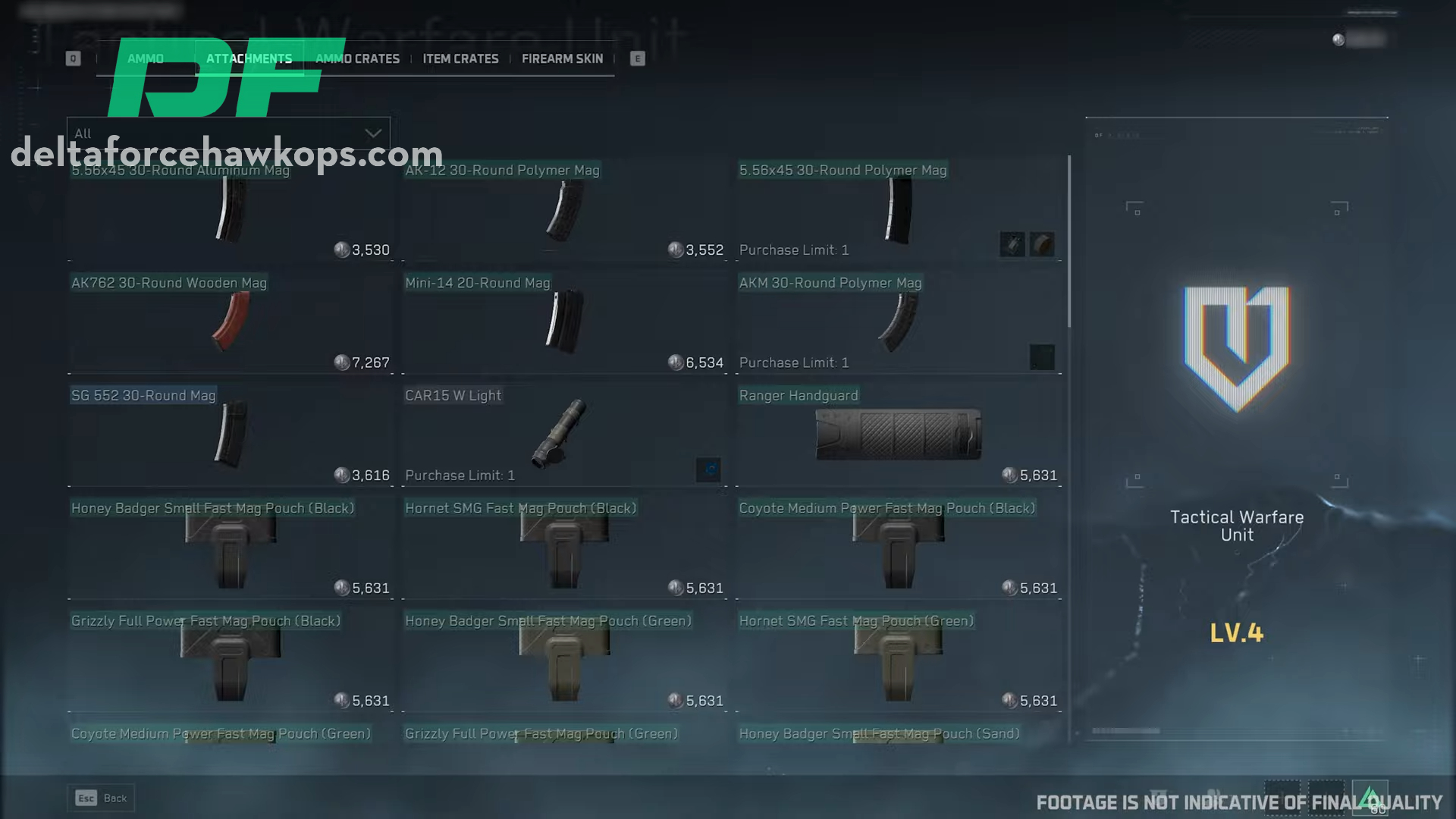 delta force weapon attachments