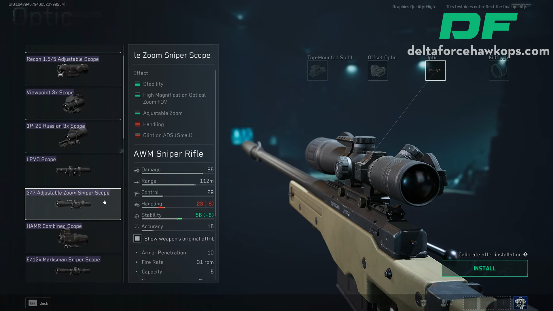 adjustable Zoom sniper scope 